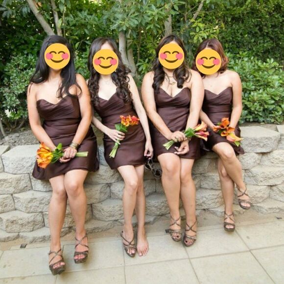 EUC Alfred Angelo 7041s Expresso Bridesmaid Prom Dress - Picture 3 of 12